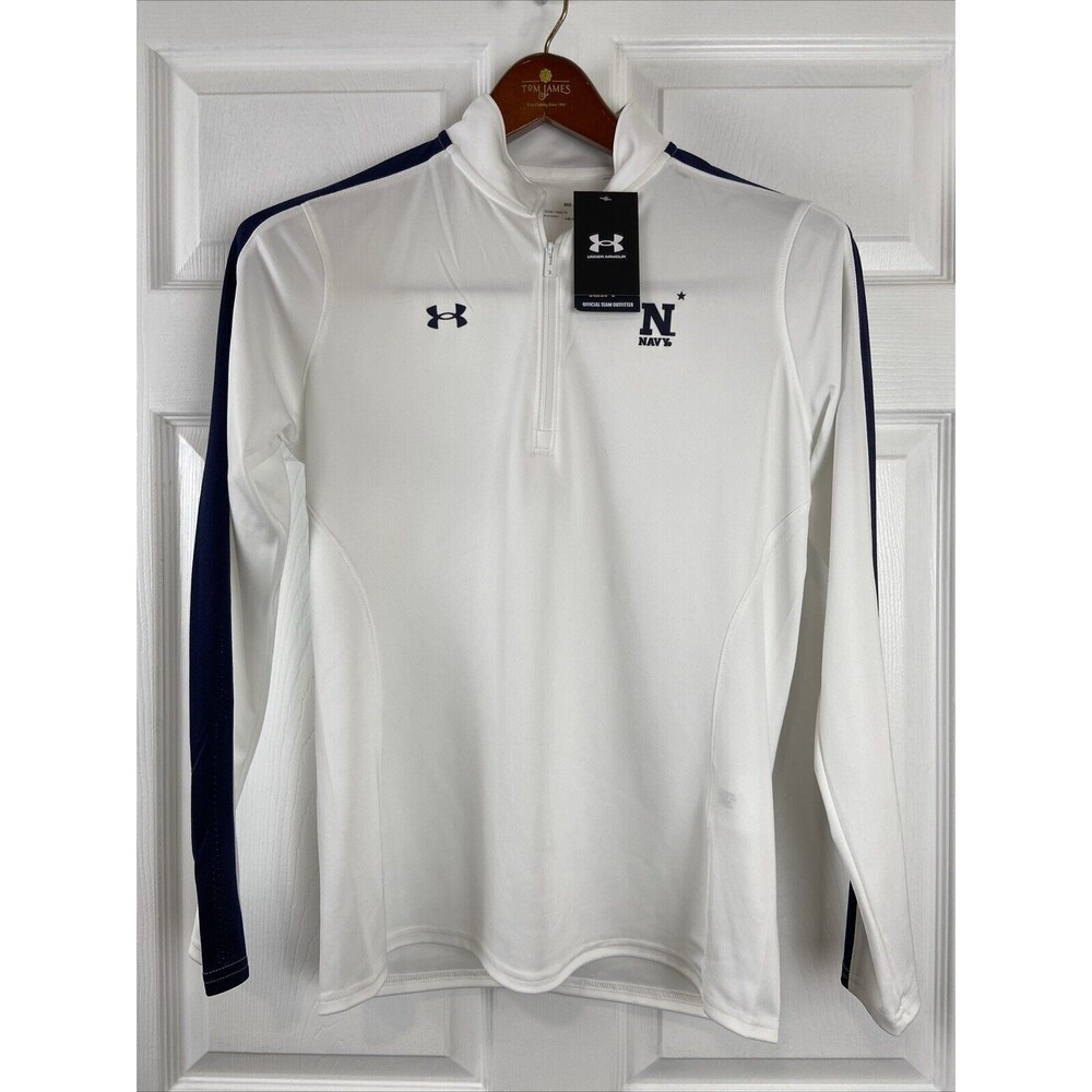 Under Armour Navy Midshipmen Lightweight 1/4 Zip Pullover Shirt Womens Med NWT